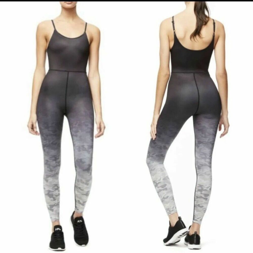 Good American The Precision Active Jumpsuit Ombre Gray Leggings Size 3